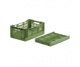 Foldable Ventilated Euro Containers with Ribbed Base (600 x 400 x 240mm) 42 Litres