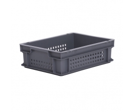 Grey Perforated Euro Plastic Container