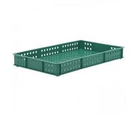 Green Stacking Confectionery Tray Ventilated Sides And Base