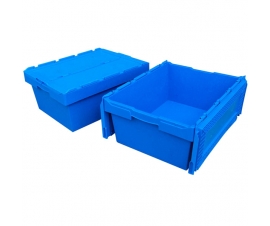 Plastic Storage Box with Attached Lids