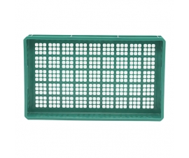 Green Stacking Confectionery Trays 30 Litre Mesh Sides And Base