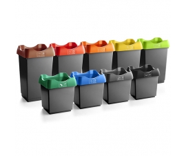 30 Litre Recycling Bins with Coloured Lids - Black Body (Dark Grey)