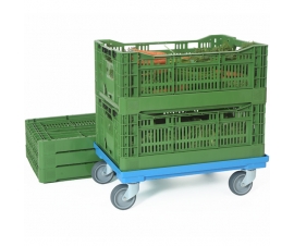 Foldable Ventilated Euro Containers 42 Litres on Dolly