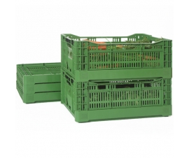 Foldable Ventilated Euro Containers 42 Litres Stacked