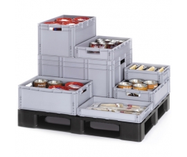 Grey Plastic Stacking Containers - Euro Boxes