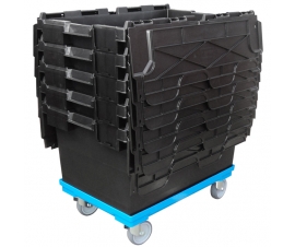 Nested 80 Litre Crates on Compatible Dolly (Wheeled Skate)