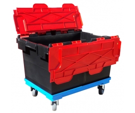 LC3-P Plastor Storage Box on Plastic Crate Dolly with Wheels