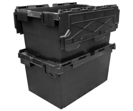 Stackable and Nestable LC3 80 Litre Large Black Storage Crates