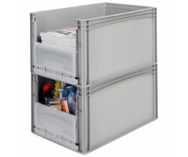 Open End Euro Picking Container with Translucent Door