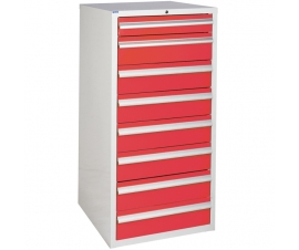 Euroslide cabinet with 8 drawers in red