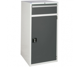 Euroslide cabinet with 1 drawer and 1 cupboard in grey
