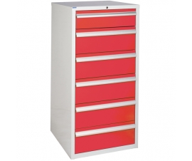 Euroslide cabinet with 6 drawers in red