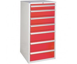 Euroslide cabinet with 7 drawers in red