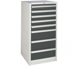 Euroslide cabinet with 8 drawers in grey