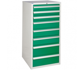Euroslide cabinet with 8 drawers in green