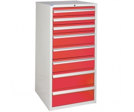 Euroslide cabinet with 8 drawers in red