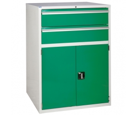 Euroslide cabinet with 2 drawers and 1 cupboard in green