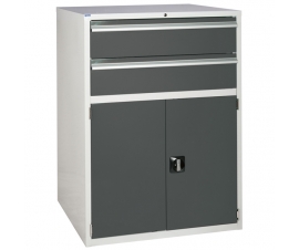 Euroslide cabinet with 2 drawers and 1 cupboard in grey