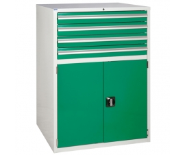Euroslide cabinet with 4 drawers and 1 cupboard in green
