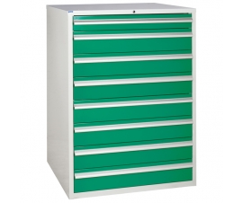 Euroslide cabinet with 8 drawers in green