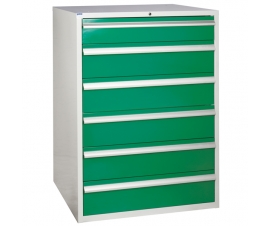 Euroslide cabinet with 6 drawers in green