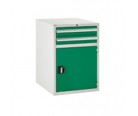 Euroslide cabinet with 2 drawers and 1 cupboard in green