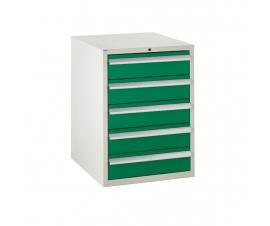 Euroslide cabinet with 5 drawers in green