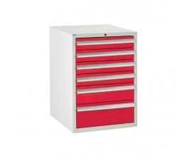 Euroslide cabinet with 6 drawers in red
