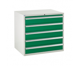 Euroslide cabinet with 5 drawers in green