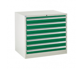 Euroslide cabinet with 7 drawers in green