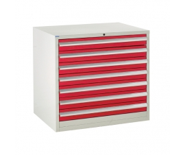 Euroslide cabinet with 7 drawers in red
