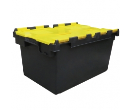 Black Base, Yellow Lid Plastic Storage Box with 80 Litre Capacity