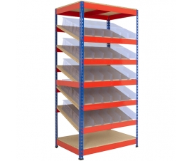 5 Sloping Shelves with Containers