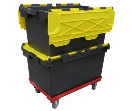 Yellow and Black Crates on Dolly