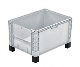 Basicline Plus Open End Euro Picking Container with Translucent Door and Feet