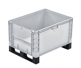 Basicline Plus Open End Euro Picking Container with Translucent Door and Runners
