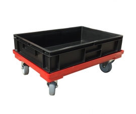 Black Recycled Euro Container on a Dolly
