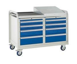 Sloping top with 4 drawers