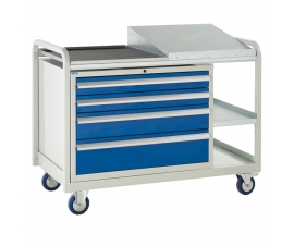 Trolley with sloping top and 4 drawers