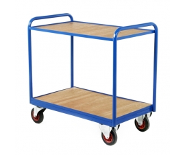 Tray Trolley With Timber Trays in Blue