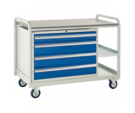 Trolley with laminate top and 4 drawers