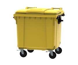 1100 Litre Wheeled Bin in Yellow