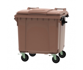 1100 Litre Wheeled Bin in Brown