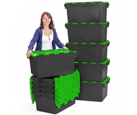 Black And Green Stacking And Nesting Crates