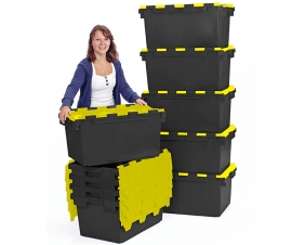 Black And Yellow Stacking And Nesting Crates