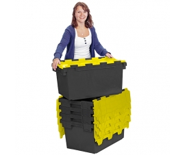 Black And Yellow Stacking And Nesting Crates