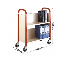 Single Sided Book Trolley Dimensions
