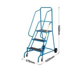 3 Tread Mobile Steps Dimensions
