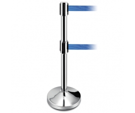 RDLS7B Double Retractable Belt Barrier In Blue