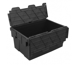 Black 600x400mm Tote Box with Large 55 Litre Capacity